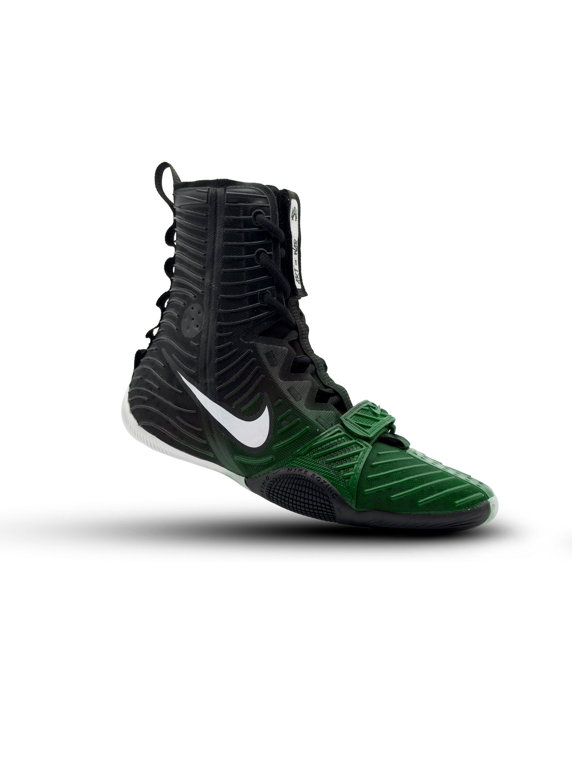 Shadow Shamrock Toe custom HyperKO 3 boxing boot by Art of War Studio