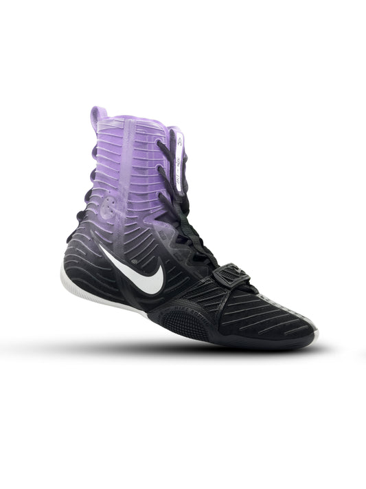 Shadow Lavender Crown custom HyperKO 3 boxing boot by Art of War Studio
