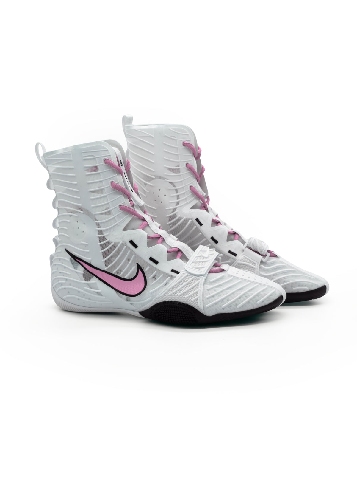 Powder Pink Swoosh custom HyperKO 3 boxing boot by Art of War Studio
