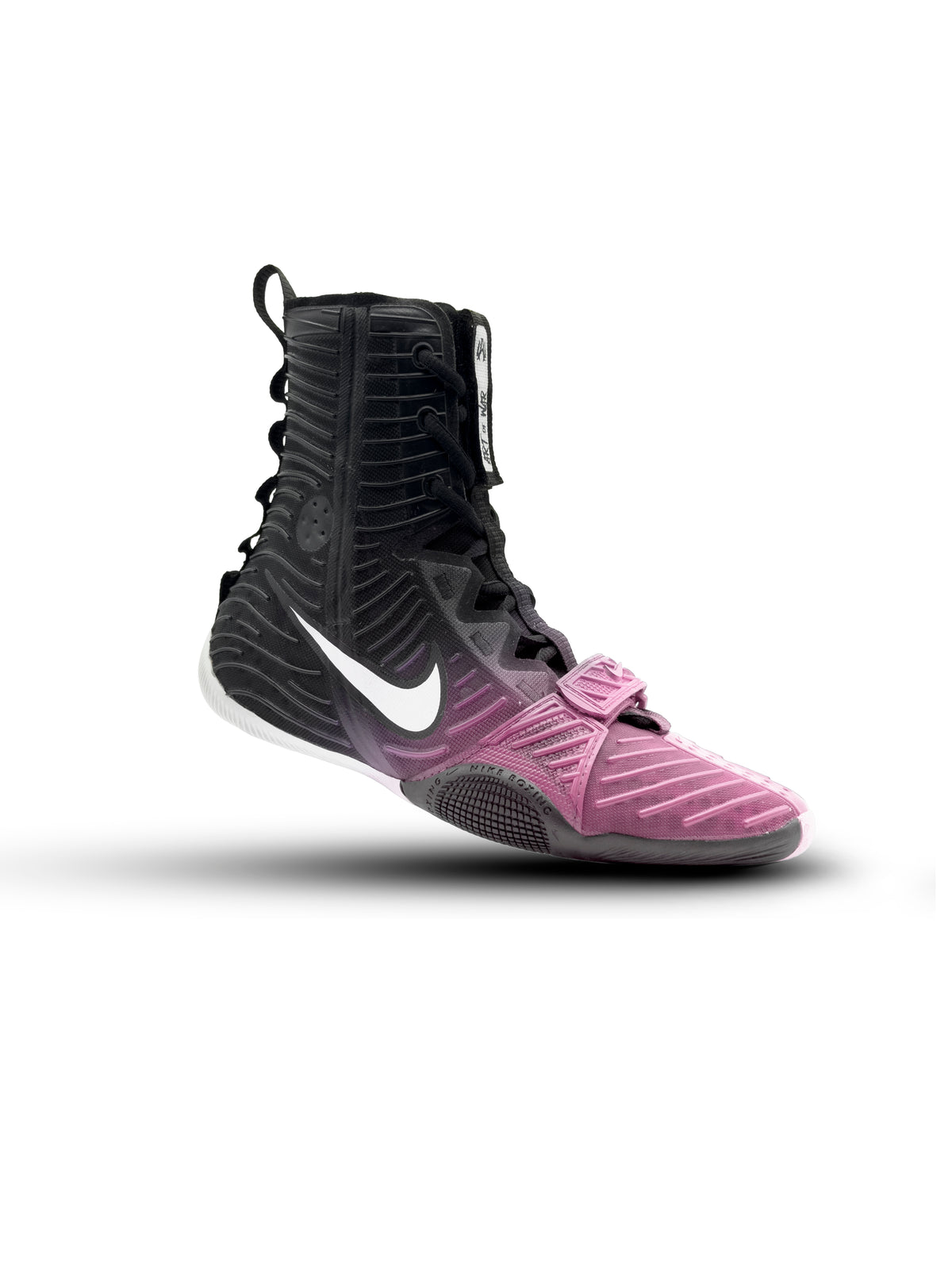 Shadow Pink Toe custom HyperKO 3 boxing boot by Art of War Studio