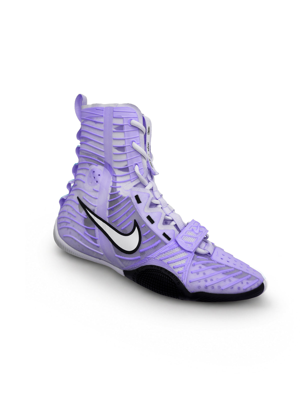 Lavender custom HyperKO 3 boxing boot by Art of War Studio